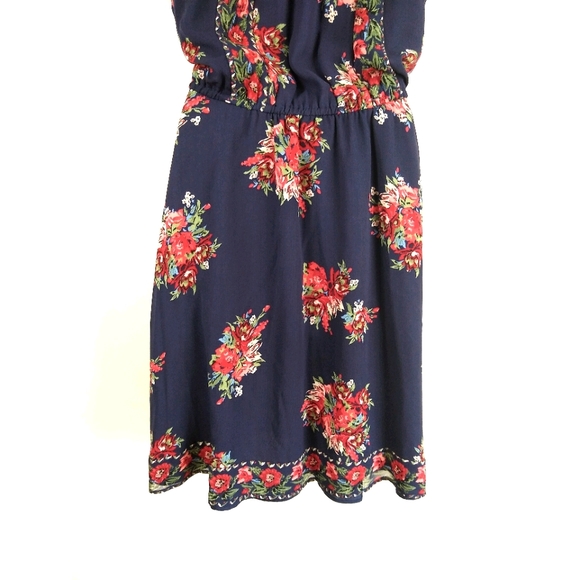 Joie Navy Floral Halter Makana Silk Dress L - Picture 9 of 10